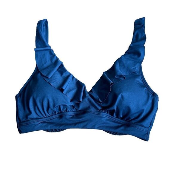 ralph lauren Ruffle Trim V Neck Bikini Top - Picture 3 of 7